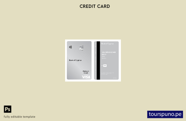 listo para imprimir plantilla de tarjeta vertical de crédito visa platino del Ba